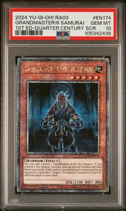 2024 YU-GI-OH! RA03 1ST EDITION QC SR GRANDMASTER OF THE SIX SAMURAI PSA 10 - Image 1