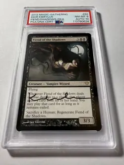 Fiend of the Shadows Auto #62 Dark Ascension Regular PSA 8 Card PSA 10 Auto - Image 1