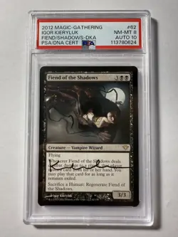 Fiend of the Shadows Auto #62 Dark Ascension Regular PSA 8 Card PSA 10 Auto - Image 2