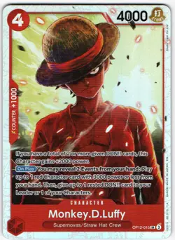 MONKEY.D.LUFFY OP12-015 ONE PIECE TCG LEGACY OF THE MASTER (OP12) SUPER RARE - Image 1