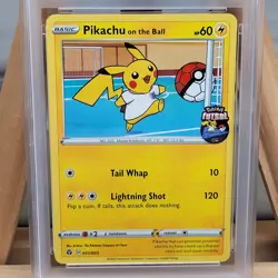 2020 Pikachu On The Ball PSA 9 #001 Futsal Promo Mint Graded Card - Image 2