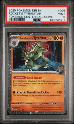 PSA 9 Team Rocket's Tyranitar Pokemon Center Stamped Pokemon Card - Pokemon TCG - Image 1