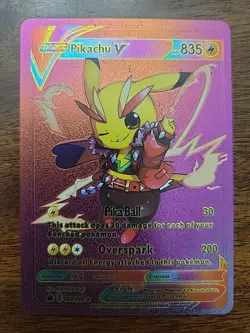 Pikachu V ~ Rainbow Foil ~ Fan Art Card 060/080 - Image 1