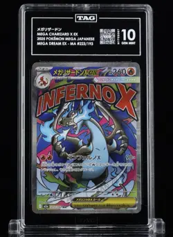 Mega Charizard X ex MA 223/193 M2a MEGA Dream ex Pokemon Card Japanese TAG 10 - Image 1