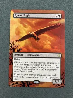 Raven Eagle MTG Avatar The Last Airbender Hand Painted Extended Full Altered Art - Image 1
