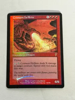 MTG FOIL Crimson Hellkite 7th Edition Magic the Gathering - Image 1
