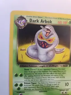 Dark Arbok Team Rocket Pokemon Card WOTC NM - Image 2