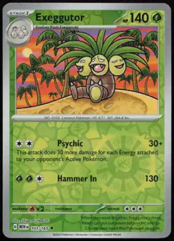 Exeggutor 103/165 NM 151 Uncommon Reverse Holo Pokemon - Image 1