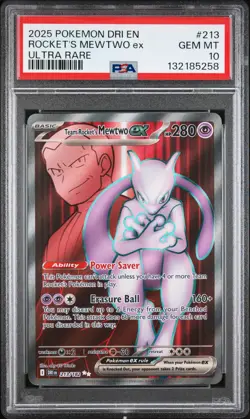 Rocket'S Mewtwo Ex Pokemon Dri En-Destined Rivals 213 NM PSA 10 - Image 1
