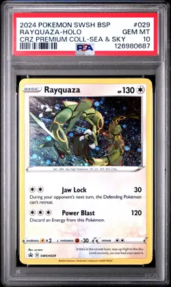 2024 POKEMON SWSH BLACK STAR PROMO #029 RAYQUAZA-HOLO PSA 10 - Image 1