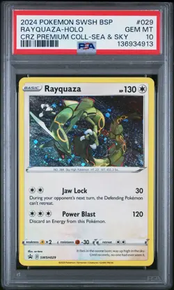 2024 POKEMON SWSH BLACK STAR PROMO #029 RAYQUAZA-HOLO PSA 10 - Image 1