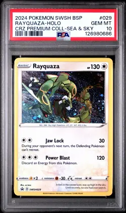 2024 POKEMON SWSH BLACK STAR PROMO #029 RAYQUAZA-HOLO PSA 10 - Image 1