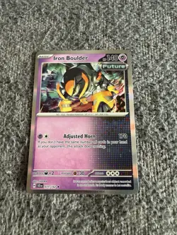 Pokemon TCG Stellar Crown Iron Boulder 71/142 Rare Holo Card, Mint Condition - Image 1