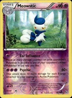 Meowstic 43/106 Reverse Holo - Pokemon XY - Flashfire MP - Image 1