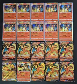 20 Lot Pokemon TCG S-Chinese with 4 different Charizard All Holo JL89 - Image 1