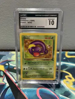 CGC 10 Gem Mint EKANS - Fossil Set - 46/62 - Common - Pokemon Card Unlimited Ed. - Image 1