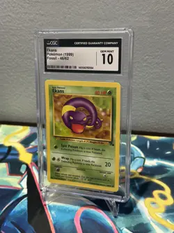 CGC 10 Gem Mint EKANS - Fossil Set - 46/62 - Common - Pokemon Card Unlimited Ed. - Image 2