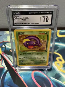 CGC 10 Gem Mint EKANS - Fossil Set - 46/62 - Common - Pokemon Card Unlimited Ed. - Image 3