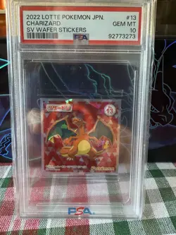 Low Pop! Charizard Pokemon Sticker Seal Lotte Wafer Japan PSA GEM MINT 10 - Image 1