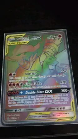 Pokemon TCG Reshiram Charizard Tag Team GX Unbroken Bonds Holo Card 217/214 - Image 1