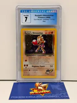 Pokemon 2000 CGC 7 Gym Heroes Unlimited Rocket's Hitmonchan Holo 11/132 - Image 1