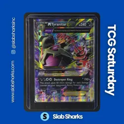 2015 POKEMON XY ANCIENT ORIGINS #43/98 MEGA TYRANITAR EX HOLO - Image 1