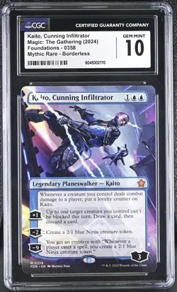 KAITO, CUNNING INFILTRATOR Foundations Borderless Mythic CGC 10 MTG [NOS] - Image 1