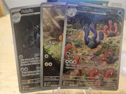 Pokemon Pawmi Palafin Wugtrio TCG Paldean Fates Holo Illustration Cards Lot (3) - Image 1