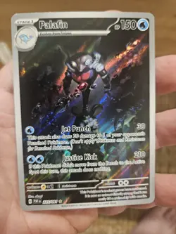 Pokemon Pawmi Palafin Wugtrio TCG Paldean Fates Holo Illustration Cards Lot (3) - Image 2