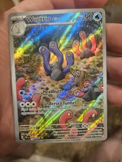 Pokemon Pawmi Palafin Wugtrio TCG Paldean Fates Holo Illustration Cards Lot (3) - Image 4