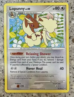 Lopunny 21/99 Uncommon Stage 1 Platinum 2009 HP 80 Attack 40 Pokemon Card - Image 2