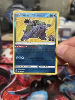 Pokemon TCG Radiant Blastoise Holo Card 018/078 Pokemon Go - Image 1