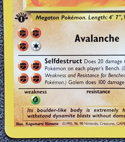 1st Edition Golem - Fossil - #36/62 - Vintage Pokemon Card 1999 WOTC - Image 5