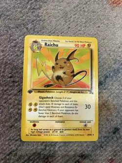 Pokemon TCG Raichu 29/62 Non-Holo Rare Card 1st Edition Fossil - Image 1