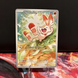 Pokemon TCG Scorbunny 225/217 Scarlet & Violet Full Art Basic Fire Card - Image 1