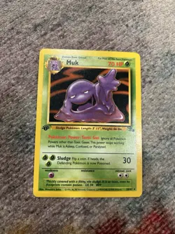 Pokemon TCG Muk 28/62 1st Edition Non-Holo Card Fossil - Image 1