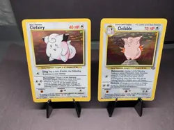 Pokemon TCG Clefable & Clefairy 2 Card Holo Rare Lot Jungle & Base Set 1999 WOTC - Image 1