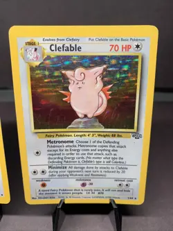 Pokemon TCG Clefable & Clefairy 2 Card Holo Rare Lot Jungle & Base Set 1999 WOTC - Image 3