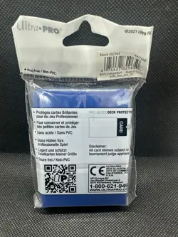 Ultra Pro Gloss 60ct Deck Protector Card Sleeves Small 62mm x 89mm Blue - Image 2