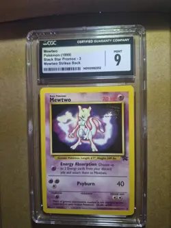 CGC 9 Mewtwo 3 Black Star Promo Mewtwo Strikes Back 1999 Pokemon Card - Image 1