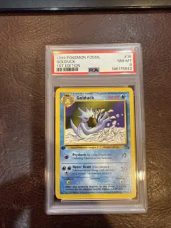1999 Pokemon Fossil Golduck 1st Edition PSA Grade 8 - Image 1