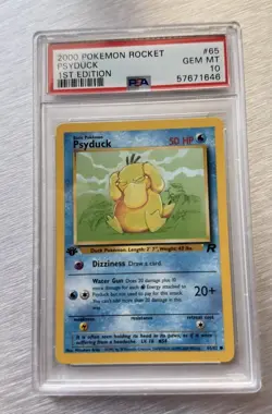 Pokemon TCG - Psyduck - Rocket Ist edition - English - PSA 10 - Image 1