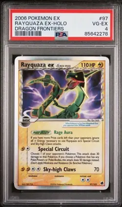 2006 POKEMON EX DRAGON FRONTIERS #97 RAYQUAZA EX-HOLO PSA 4 VG-EX - Image 1