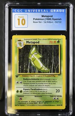 1999 POKEMON BASE SET METAPOD #54 1ST EDITION - SPANISH - CGC 10 PRISTINE - Image 1
