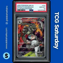 2025 POKEMON DESTINED RIVALS #191/182 TEAM ROCKET'S HOUNDOOM IR PSA 10 - Image 1