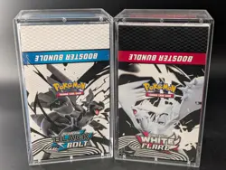 2x Pokemon Black Bolt White Flare Sealed Booster Bundle Display Case W/Acrylic - Image 1