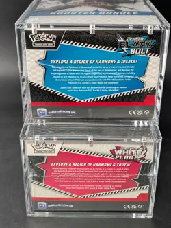 2x Pokemon Black Bolt White Flare Sealed Booster Bundle Display Case W/Acrylic - Image 3
