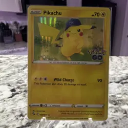 Pokemon TCG Pikachu Pokemon GO 028/078 Holo Rare 70 HP Wild Charge English - Image 1