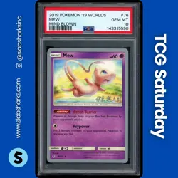 2019 POKEMON '19 WORLD CHAMPIONSHIPS DECK: MIND BLOWN #76/214 MEW PSA 10 - Image 1
