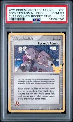 PSA 10 Rocket's Admin Holo 2021 Pokemon Celebrations - Image 1